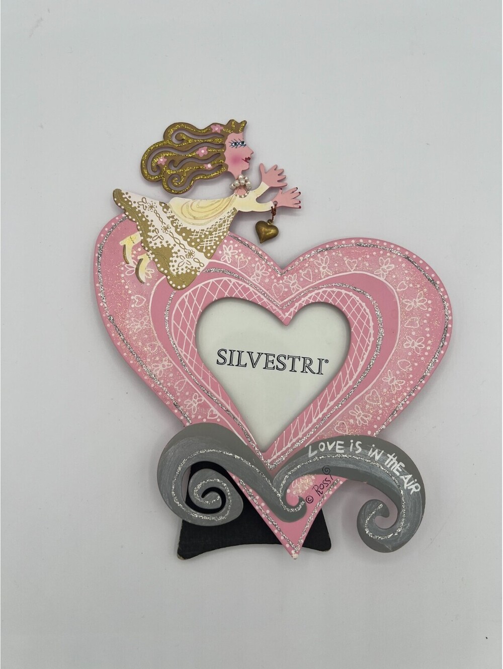 Whimsical Karen Rossi Silvestri Love Is In The Air Pink Heart Photo Frame